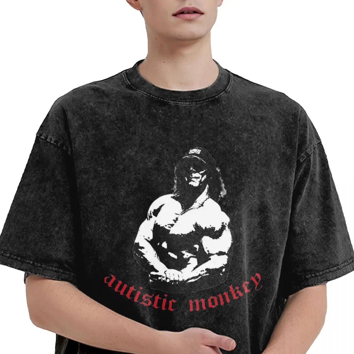 Sam Sulek "Autistic Monkey" Oversized Vintage Gym T-Shirt