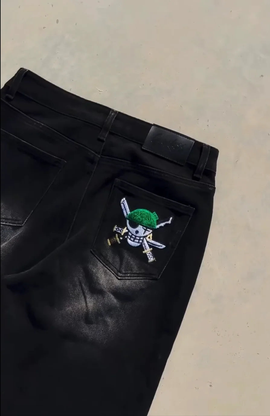 Anime One Piece "Zoro" Black Jeans