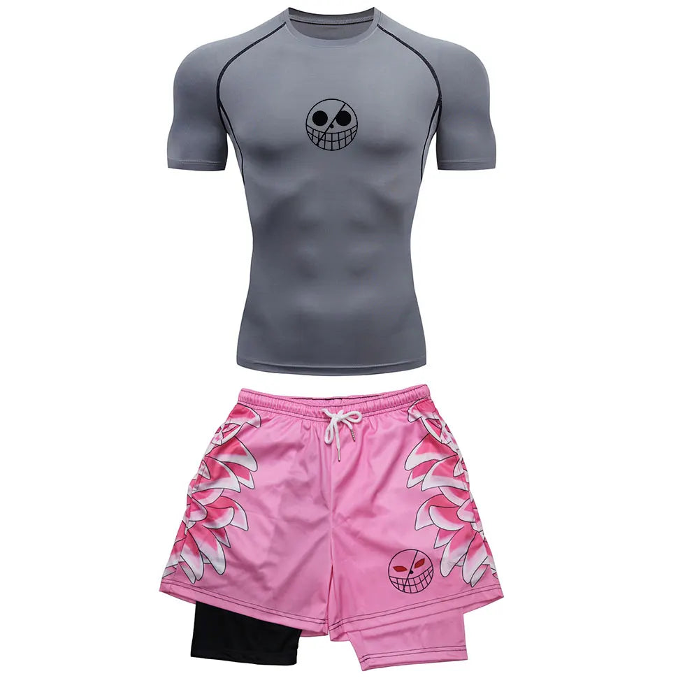 One Piece 'Donquixote Doflamingo' Compression Shirt and Shorts