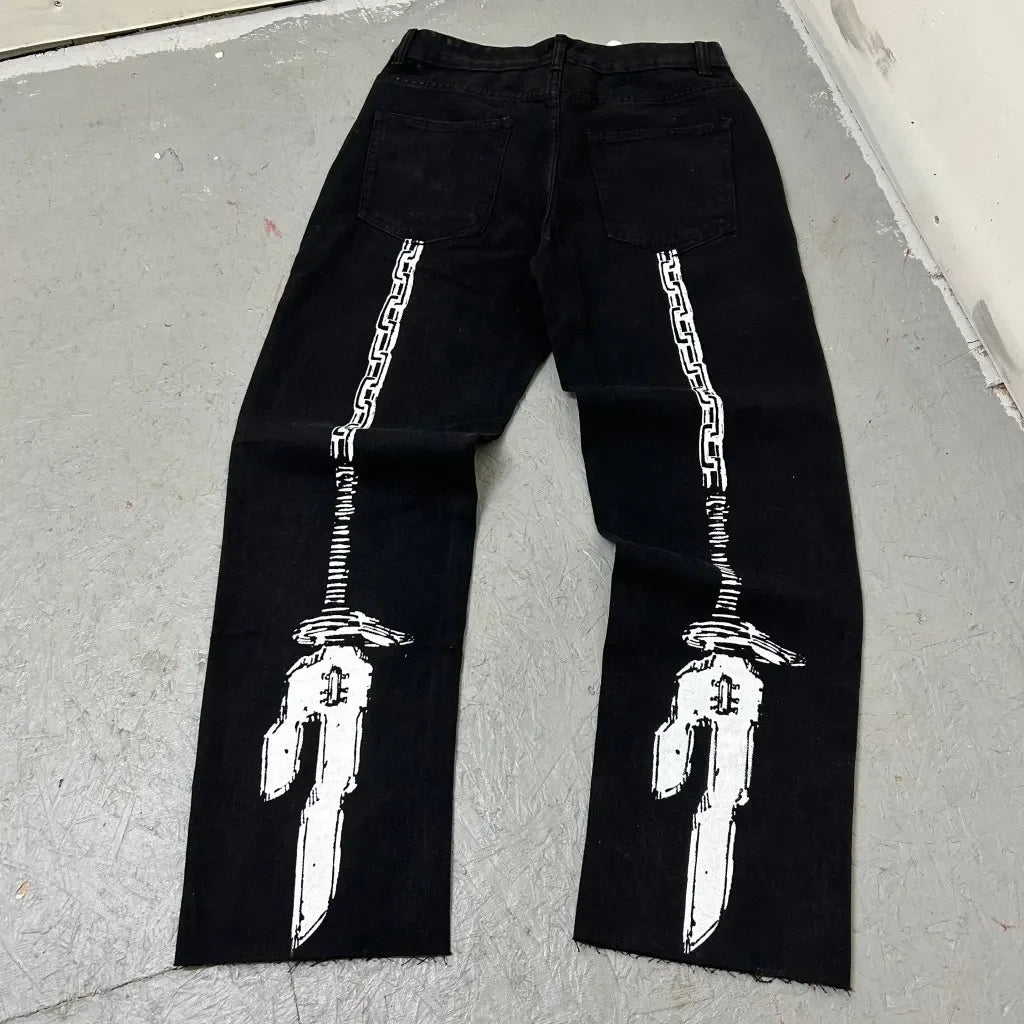 Toji Fushiguro Graphic Printed Jeans