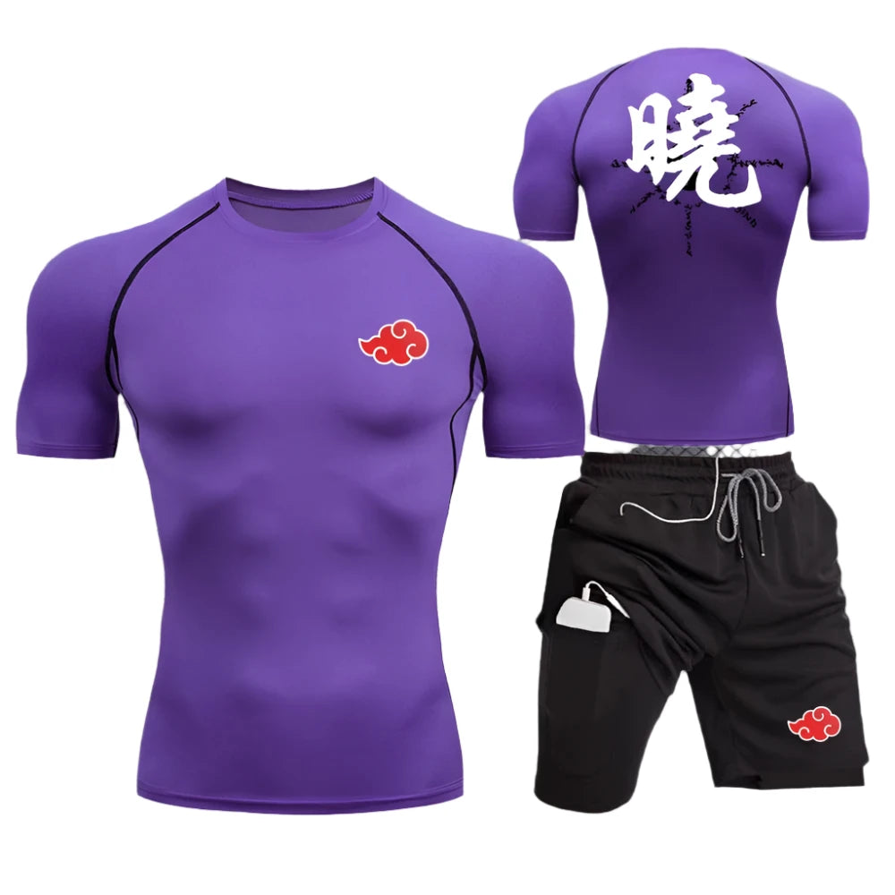 Naruto "Akatsuki" Compression Shirt and Shorts Set