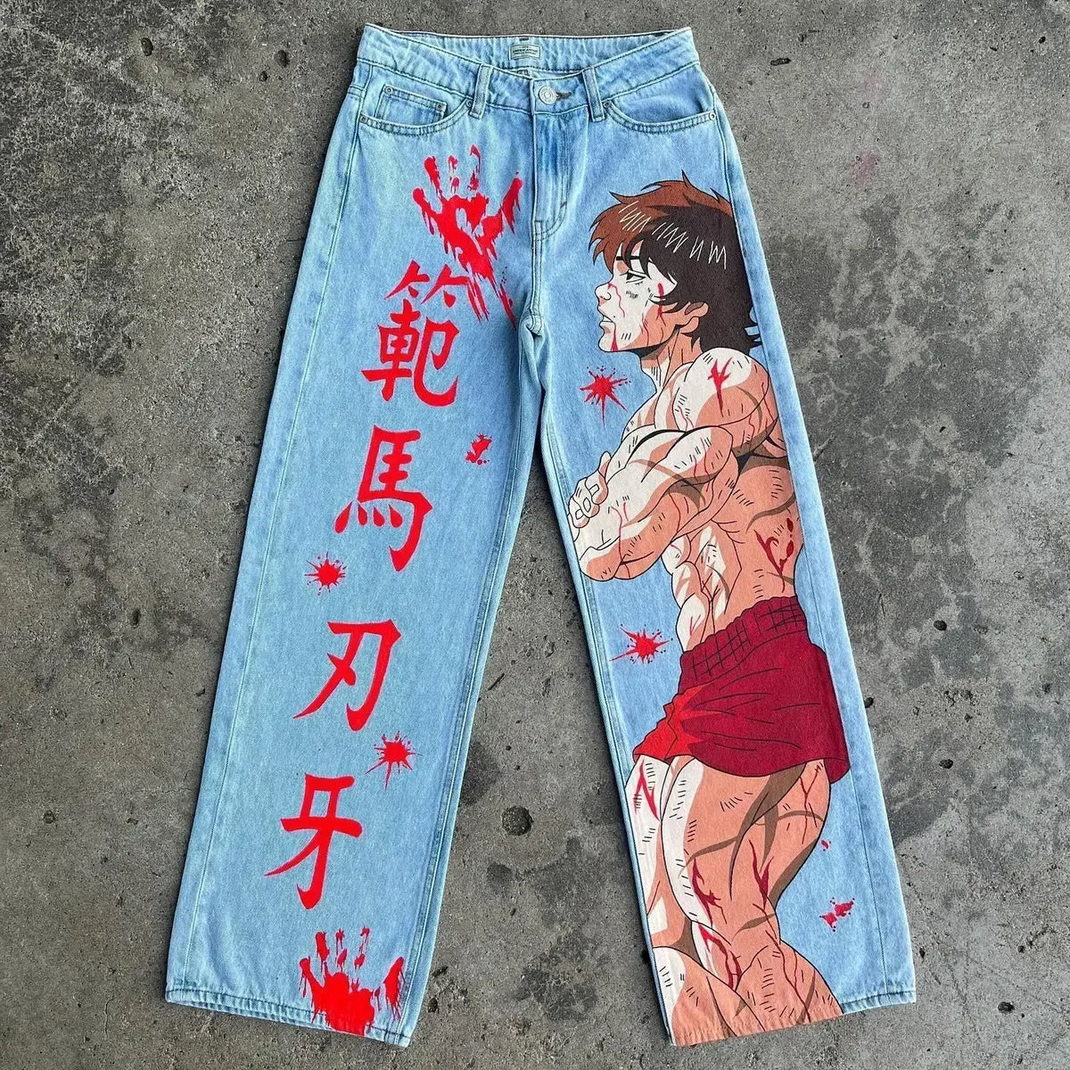 Baki Hanma Graphic Printed Jeans