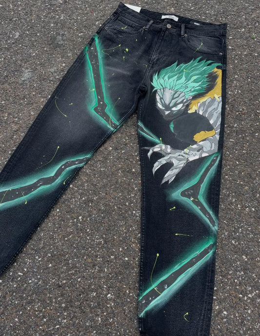 Anime My Hero Academia "Deku" Graphic Printed Jeans