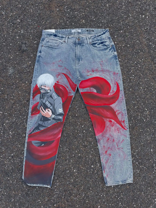 Anime Tokyo Ghoul "Kaneki" Graphic Printed Jeans