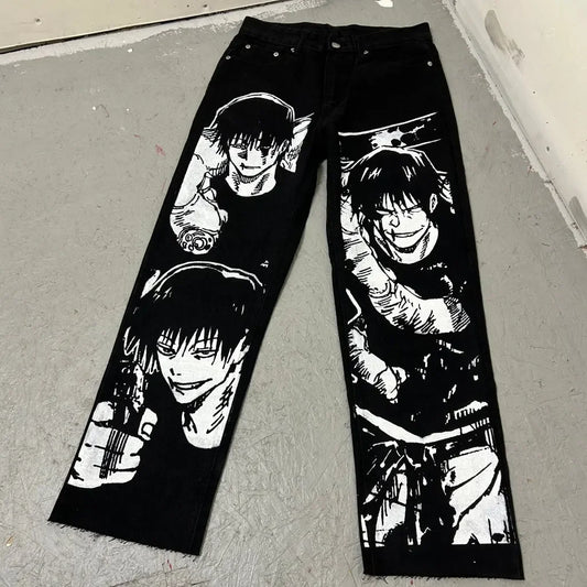 Toji Fushiguro Graphic Printed Jeans