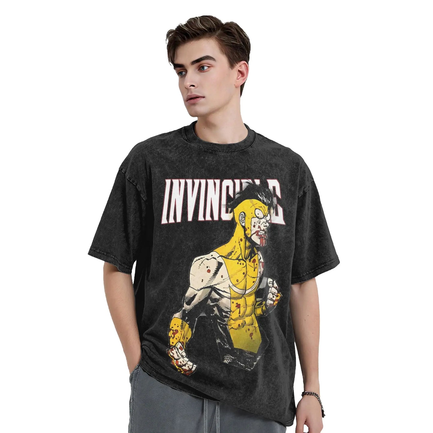 'Invincible' Graphic Washed T-Shirt