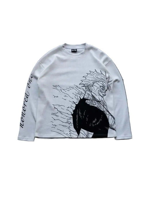 Jujutsu Kaisen "Gojo Satorou" Waffle Knit Sweater Longsleeve