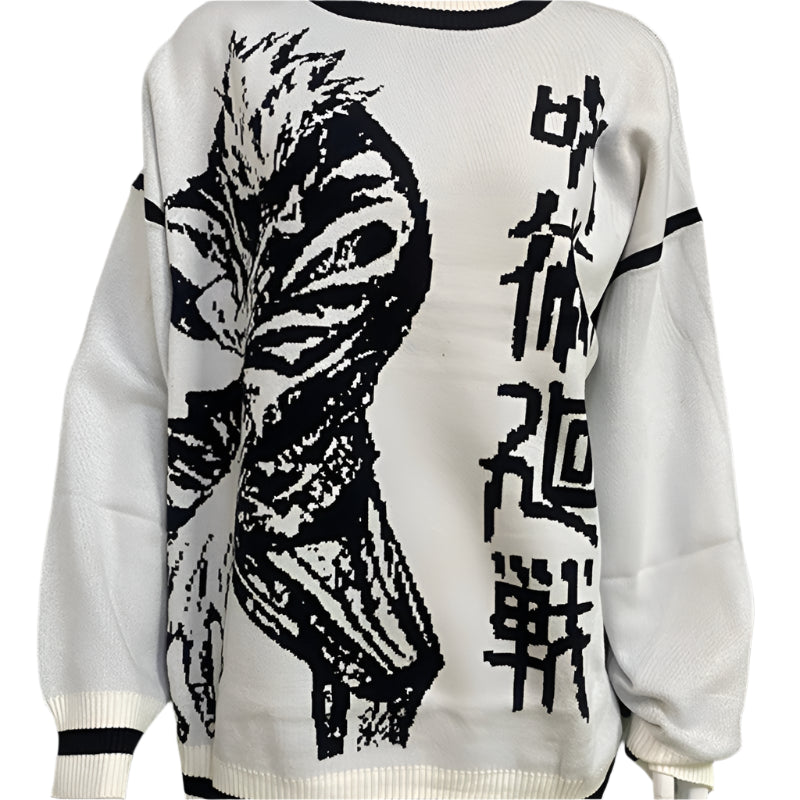 Jujutsu Kaisen 'Blindfolded Sorcerer' Oversized Knit Sweater