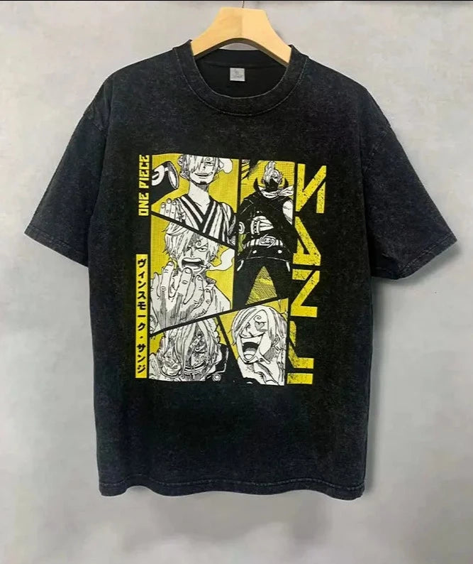 Anime One Piece T-Shirt Vintage Washed