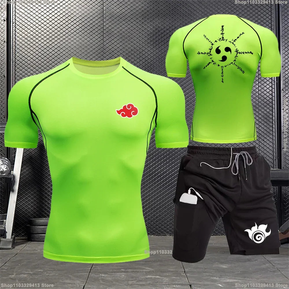 Naruto "Akatsuki" Compression Shirt and Shorts Set