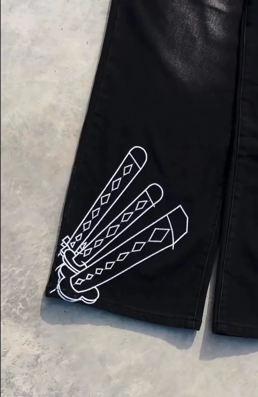 Anime One Piece "Zoro" Black Jeans