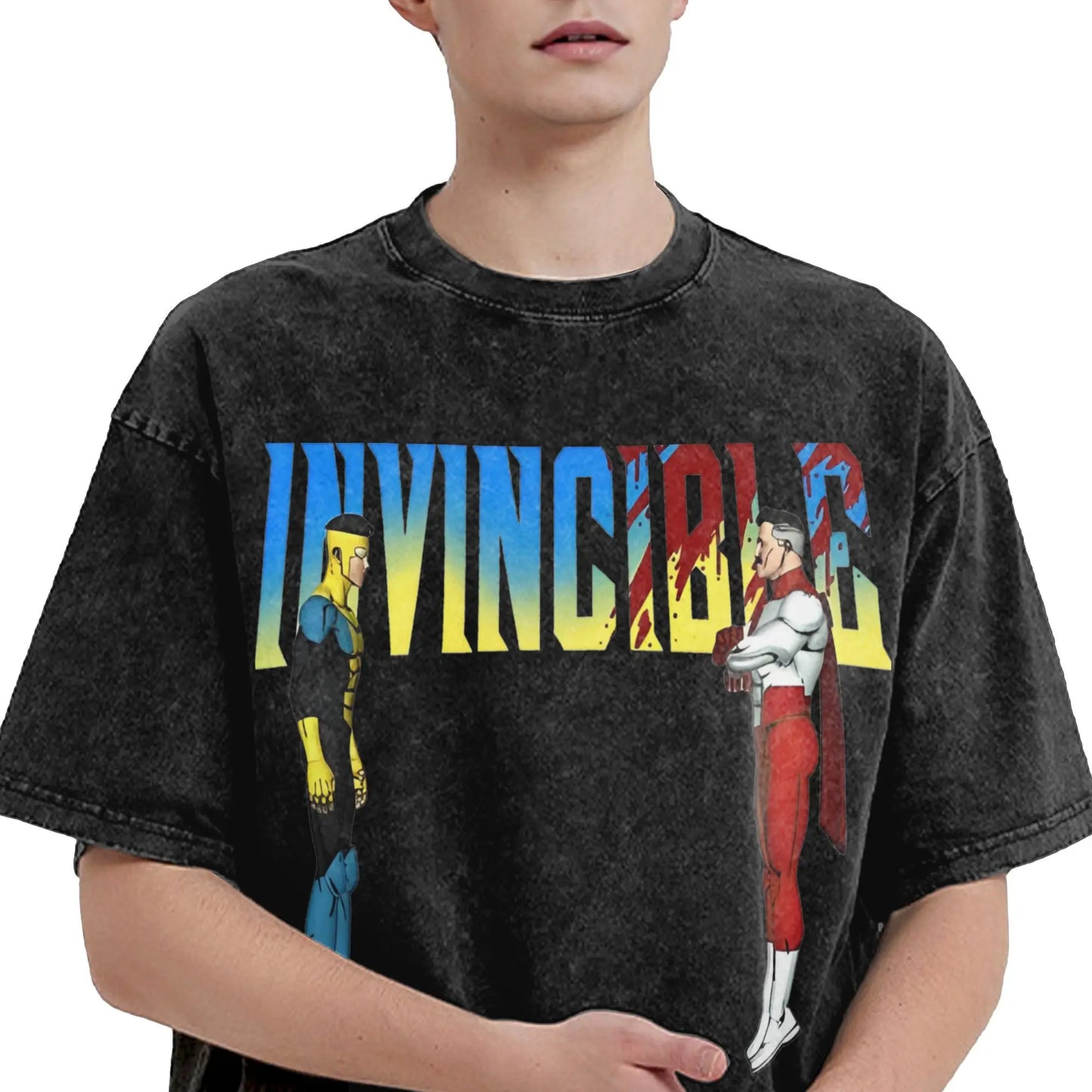 Omni-Man vs Invincible Vintage Washed T-shirt