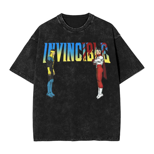 Omni-Man vs Invincible Vintage Washed T-shirt