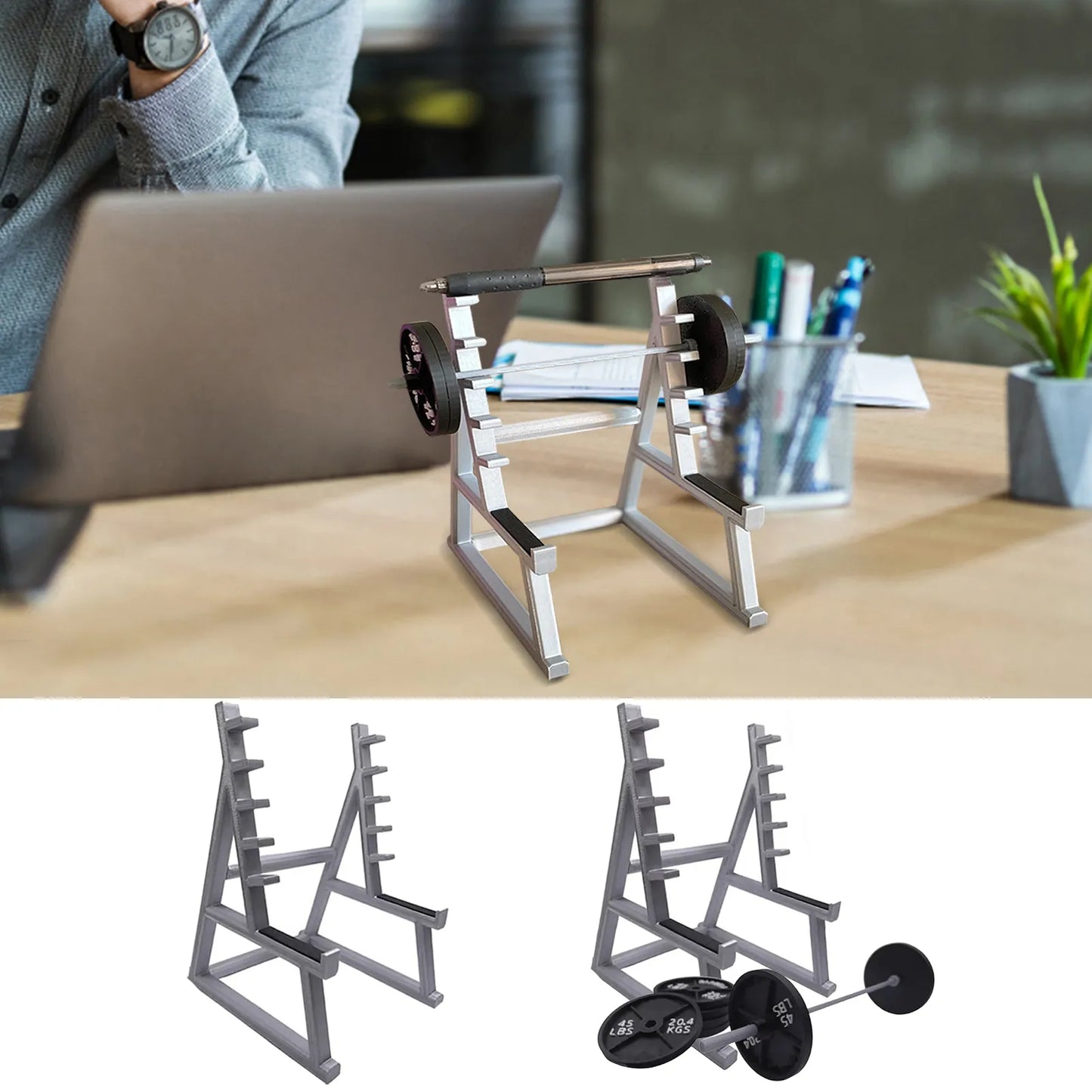 Pencil Holder For Desk Barbell Rack Display Holder