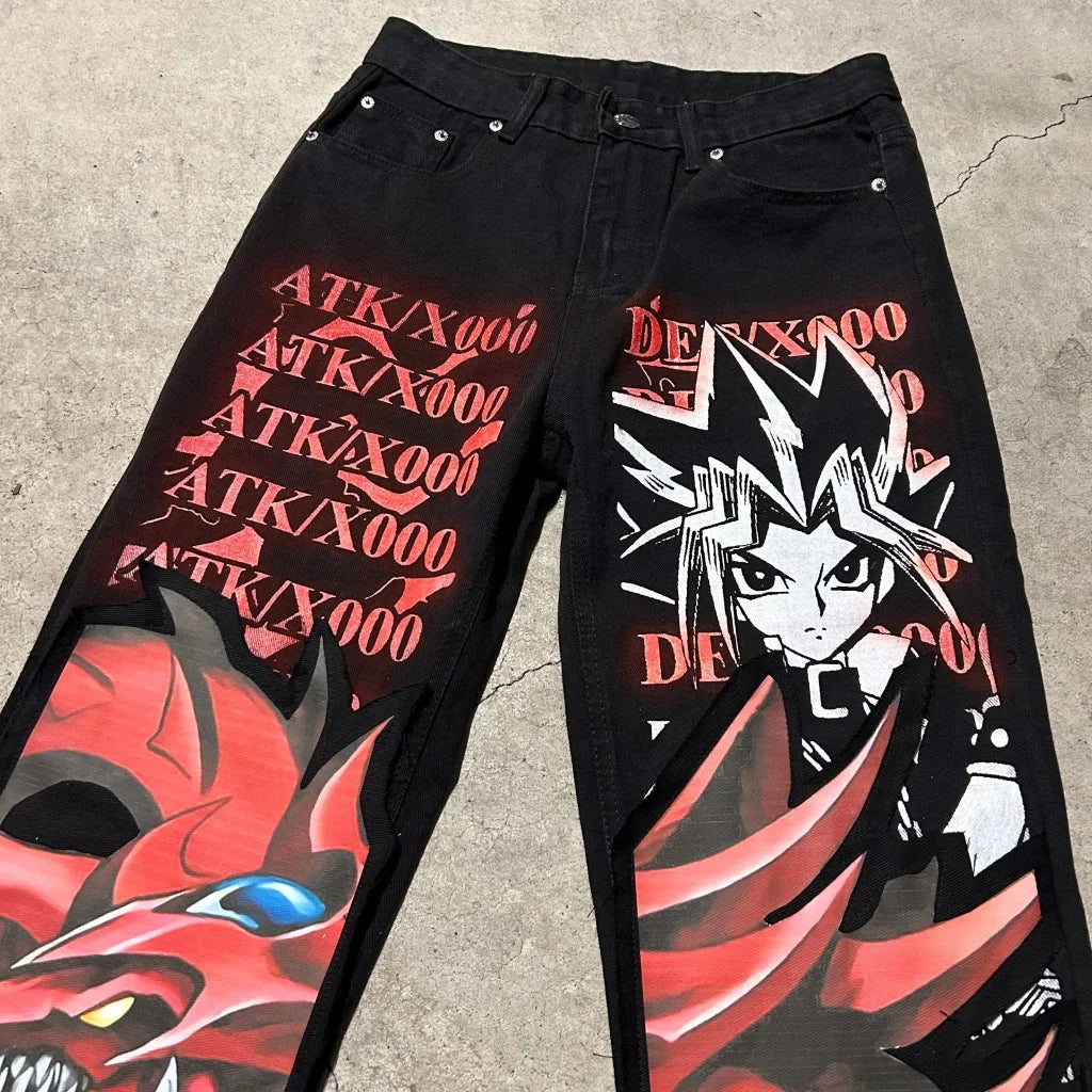 Yu Gi Oh Graphic Printed Jeans