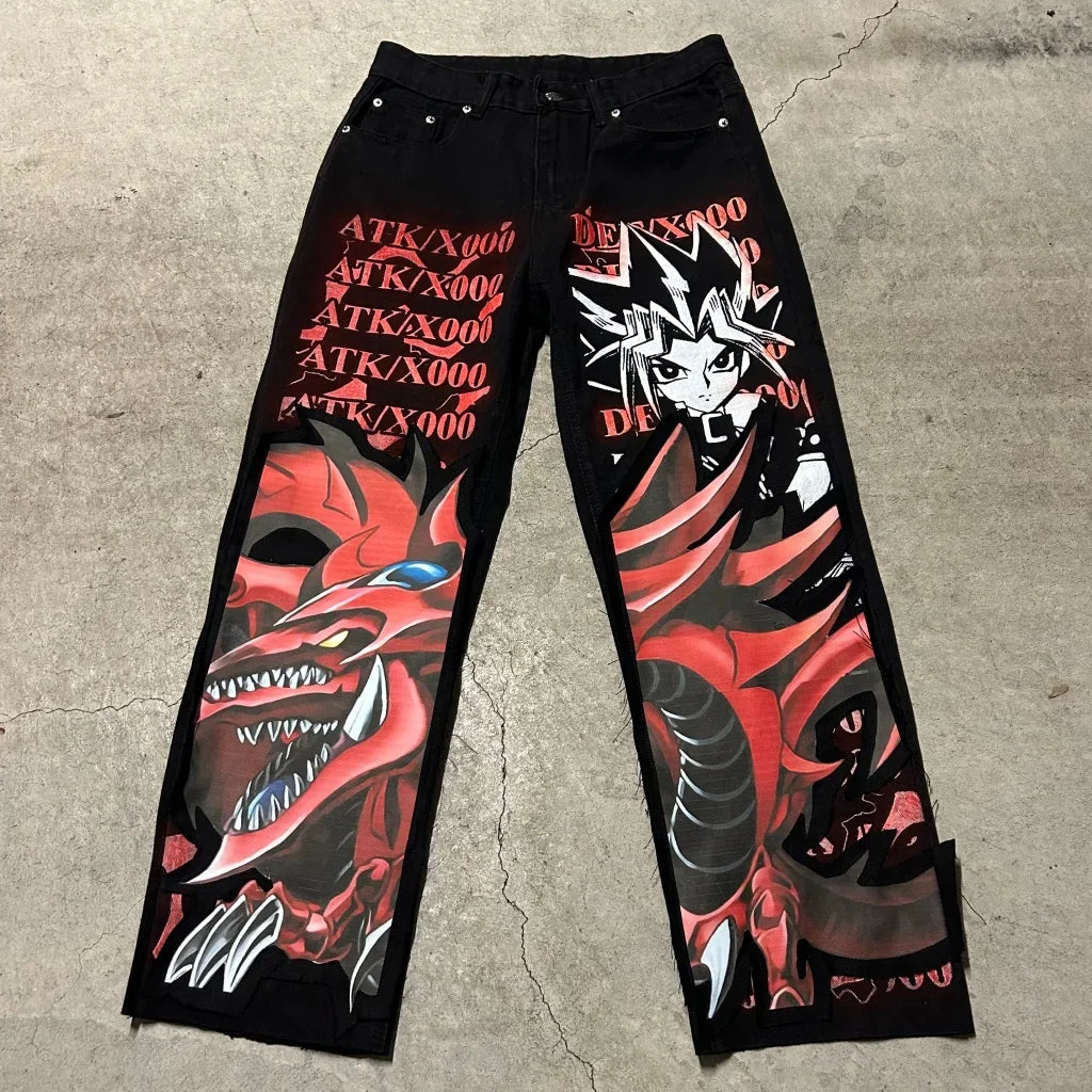 Yu Gi Oh Graphic Printed Jeans