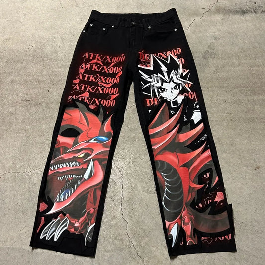 Yu Gi Oh Graphic Printed Jeans