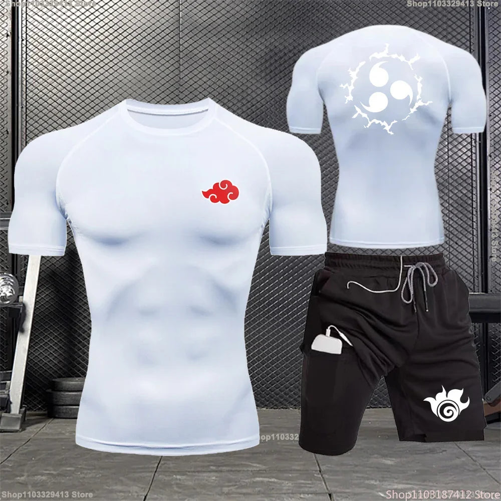 Naruto "Akatsuki" Compression Shirt and Shorts Set