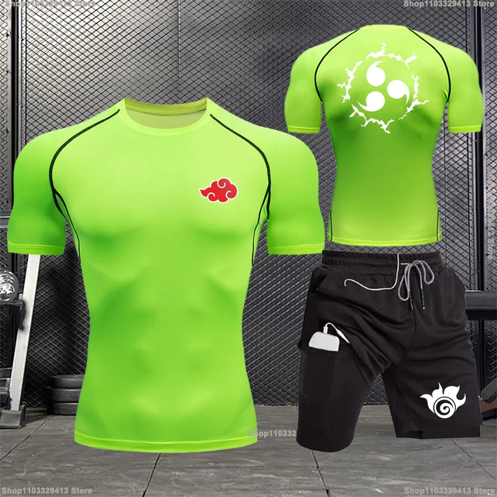 Naruto "Akatsuki" Compression Shirt and Shorts Set