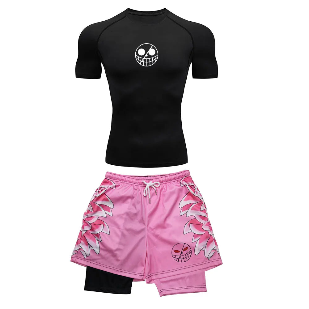 One Piece 'Donquixote Doflamingo' Compression Shirt and Shorts