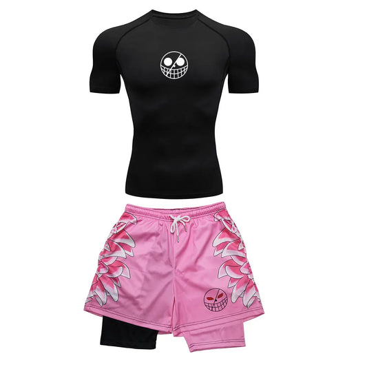 One Piece 'Donquixote Doflamingo' Compression Shirt and Shorts
