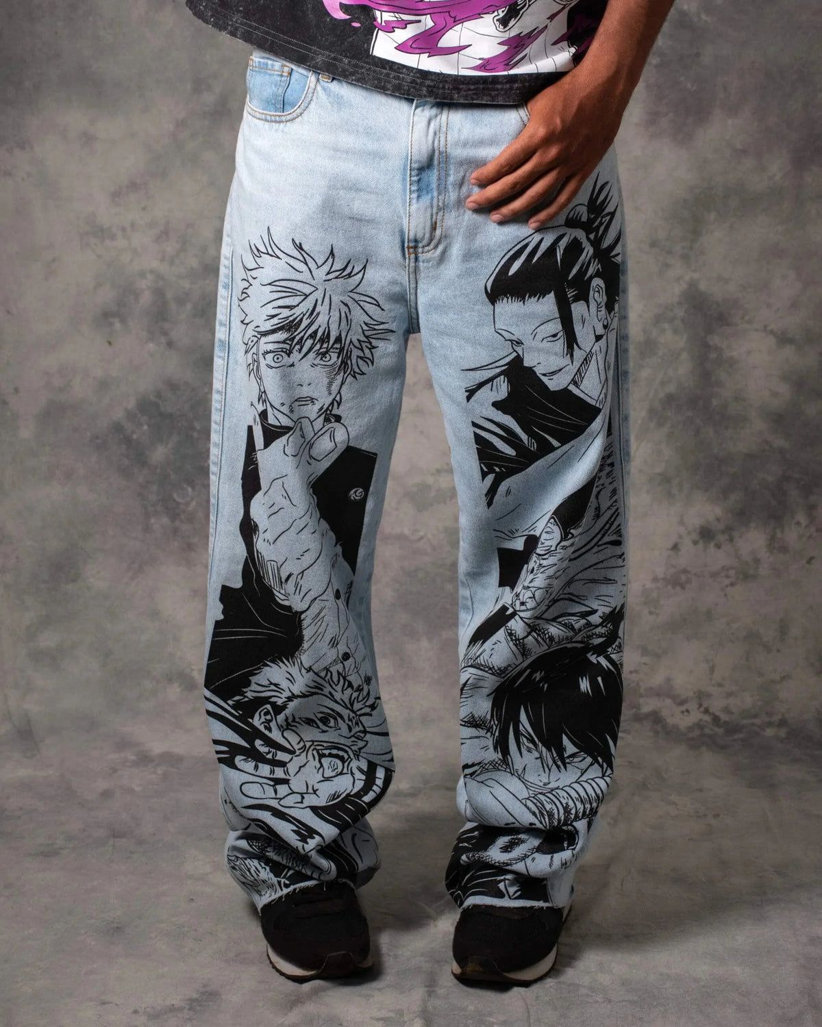 Anime Jujutsu Kaisen Light Blue Denim Jeans