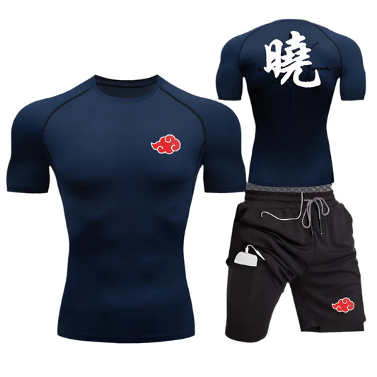 Naruto "Akatsuki" Compression Shirt and Shorts Set