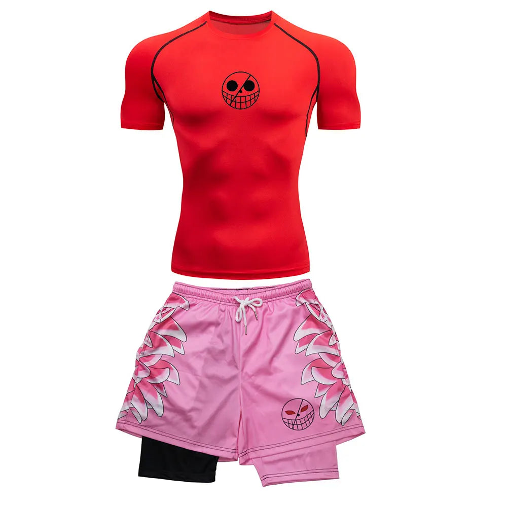 One Piece 'Donquixote Doflamingo' Compression Shirt and Shorts