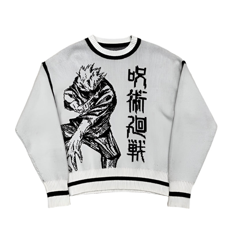 Jujutsu Kaisen 'Blindfolded Sorcerer' Oversized Knit Sweater