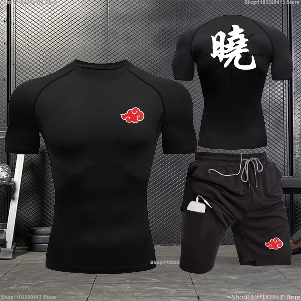 Naruto "Akatsuki" Compression Shirt and Shorts Set