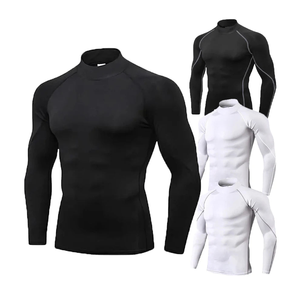 Turtleneck Long-Sleeved Compression Shirt