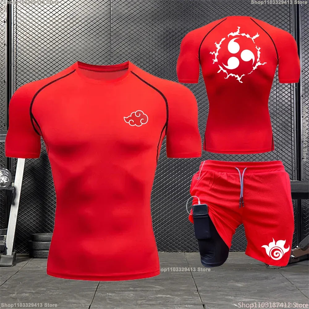 Naruto "Akatsuki" Compression Shirt and Shorts Set