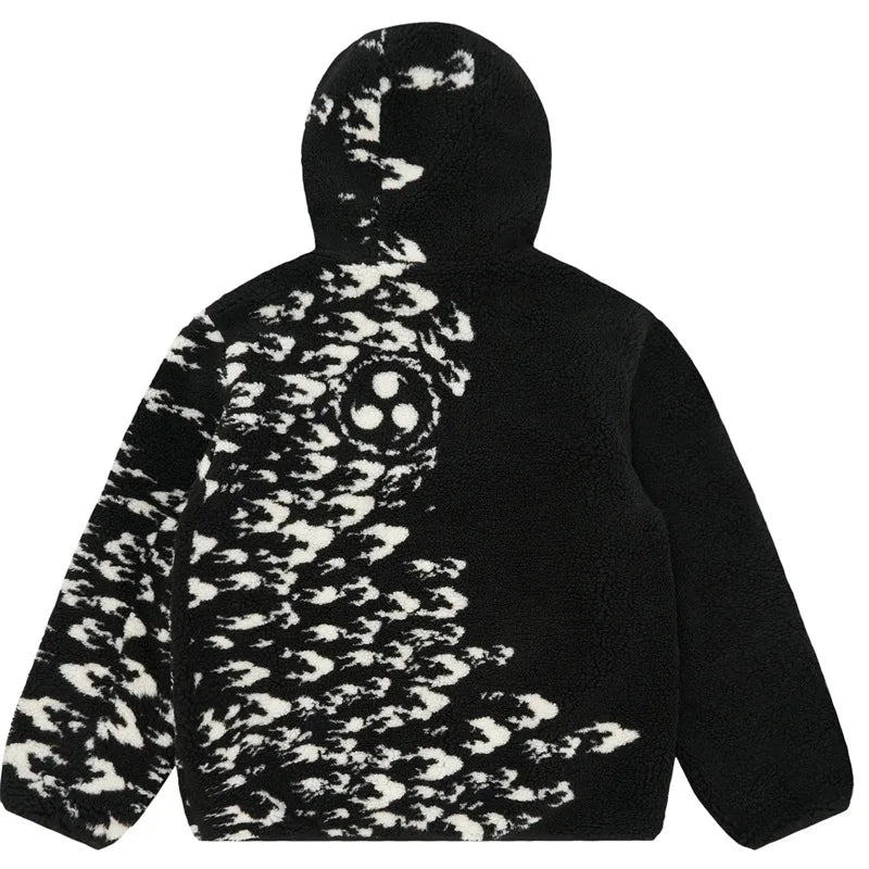 Anime Naruto "Sasuke Uchina: Curse Flames' Reversible Fleece Jacket