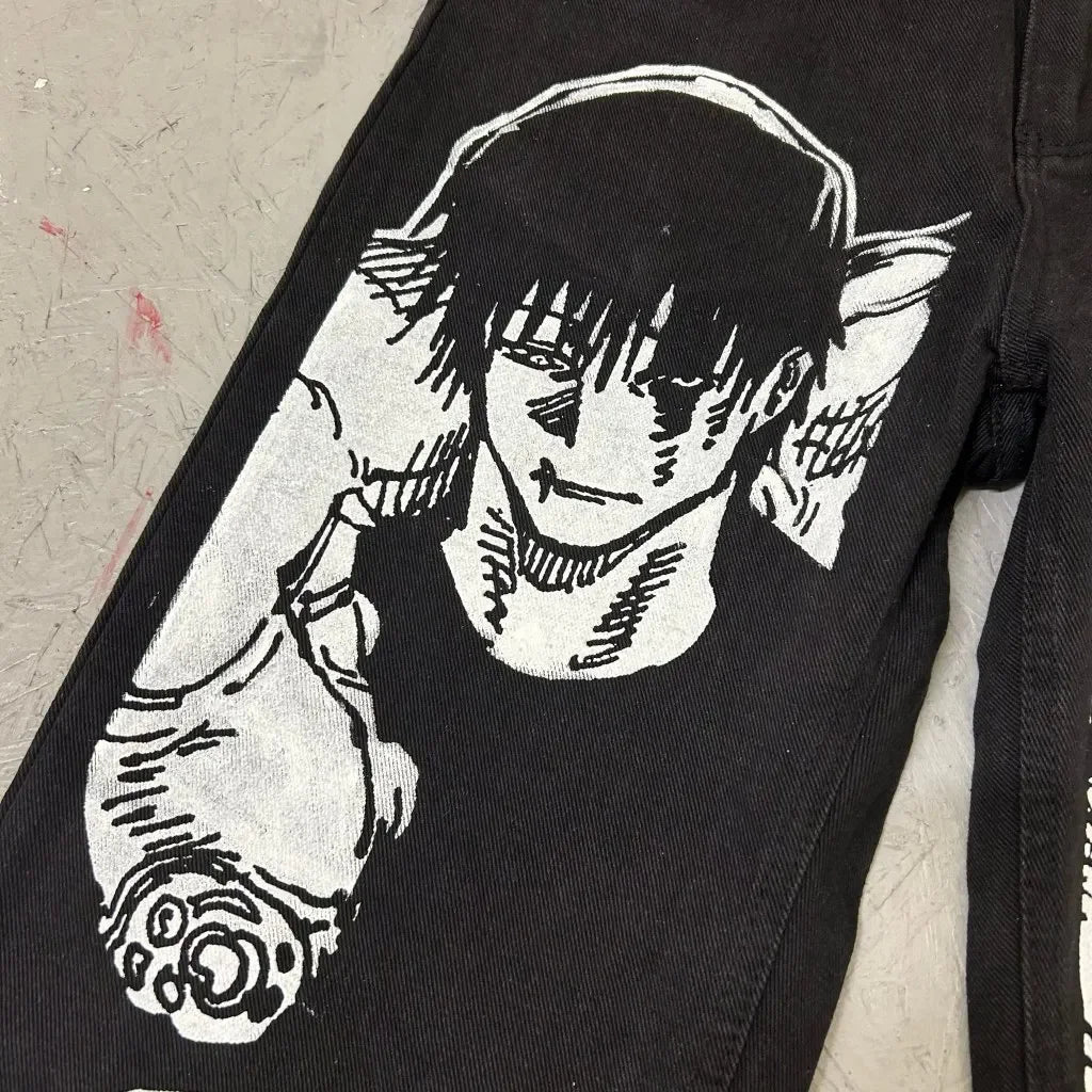 Toji Fushiguro Graphic Printed Jeans