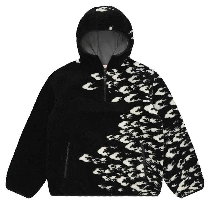 Anime Naruto "Sasuke Uchina: Curse Flames' Reversible Fleece Jacket