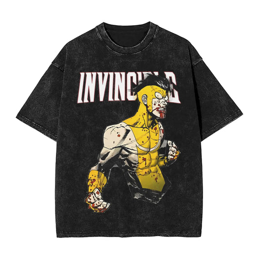 'Invincible' Graphic Washed T-Shirt