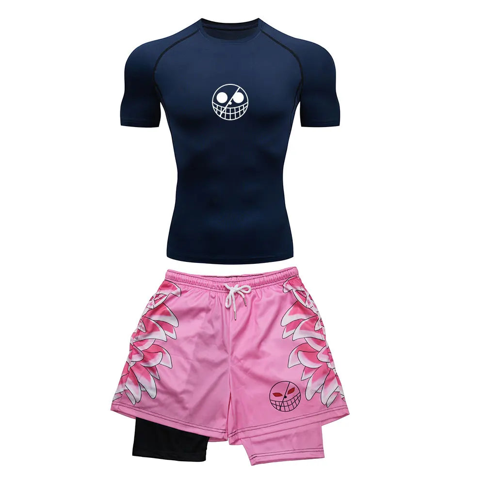 One Piece 'Donquixote Doflamingo' Compression Shirt and Shorts