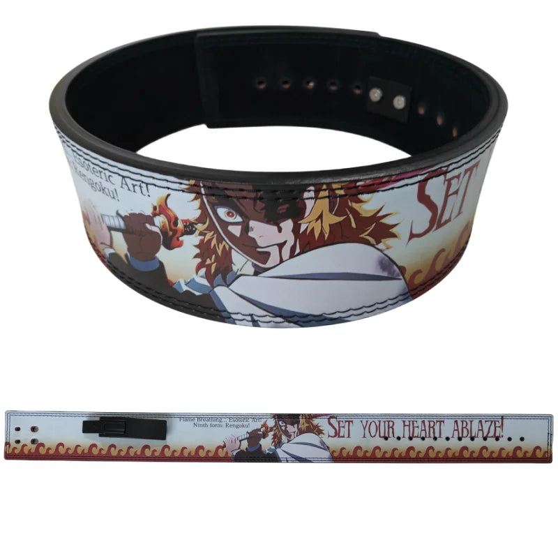 Demon Slayer 'Rengoku' Weightlifting/Powerlifting Lever Belt